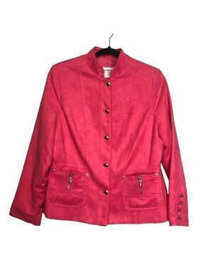 Tanjay Petites Bright Pink Faux Suede Blazer Jacket, size 6P